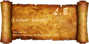Locher Baldó névjegykártya